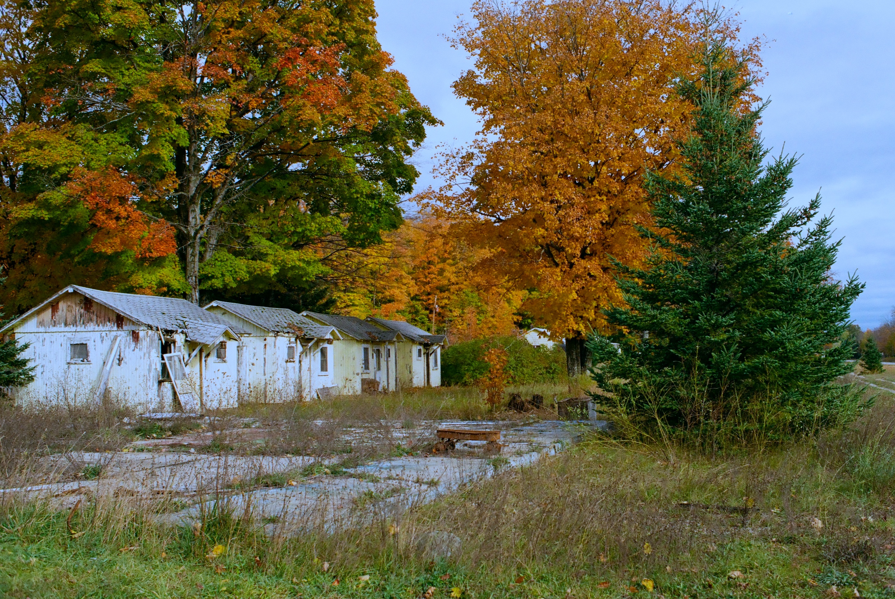 Abandoned tourist cabins
